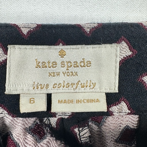 Kate Spade Diamond Cigarette Cropped Black Pants Women’s Size 6 - Picture 5 of 11